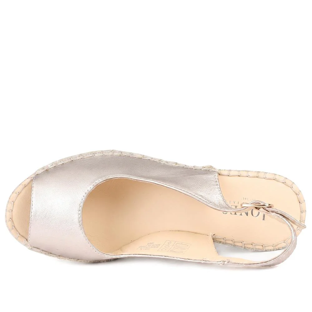 Raya Leather Slingback Wedge Espadrilles - RAYA / 329 133 - Rose Gold - Image 4