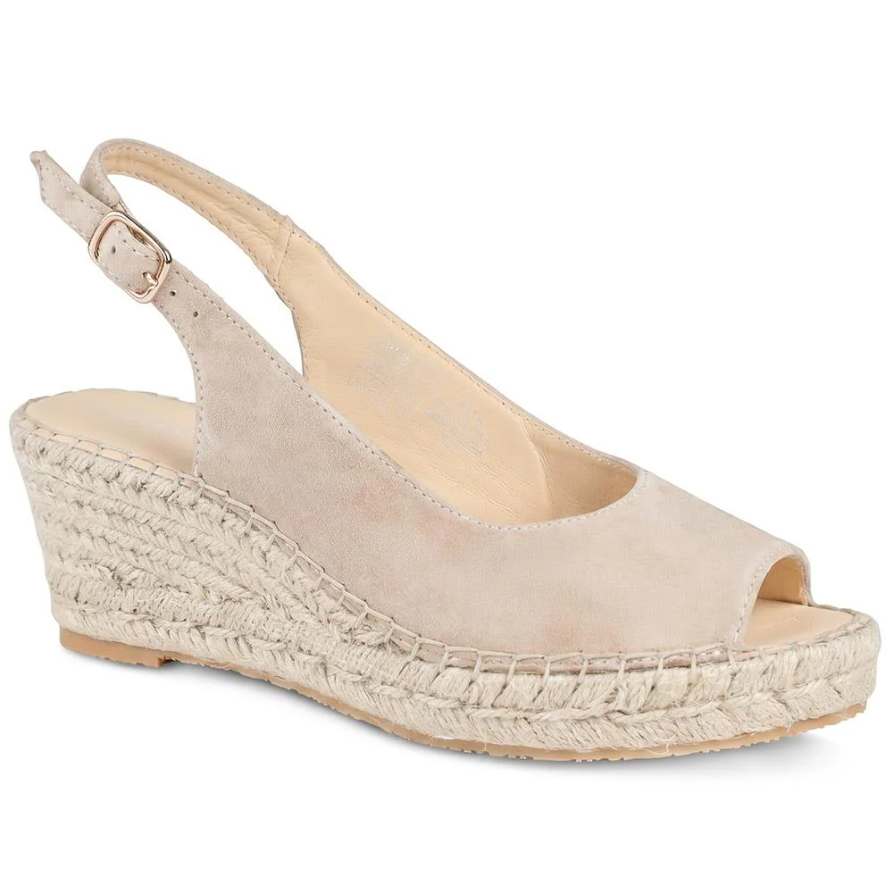 Raya Leather Slingback Wedge Espadrilles - RAYA / 329 133