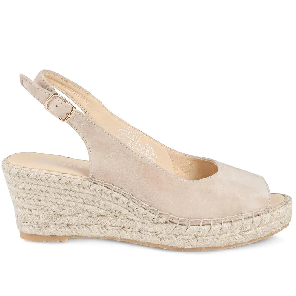 Raya Leather Slingback Wedge Espadrilles - RAYA / 329 133 - Sand Suede - Image 2