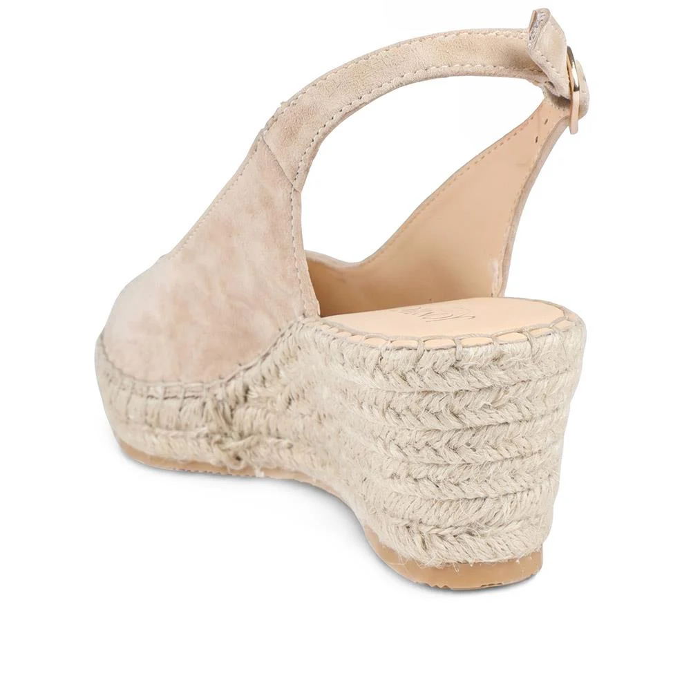Raya Leather Slingback Wedge Espadrilles - RAYA / 329 133 - Sand Suede - Image 3
