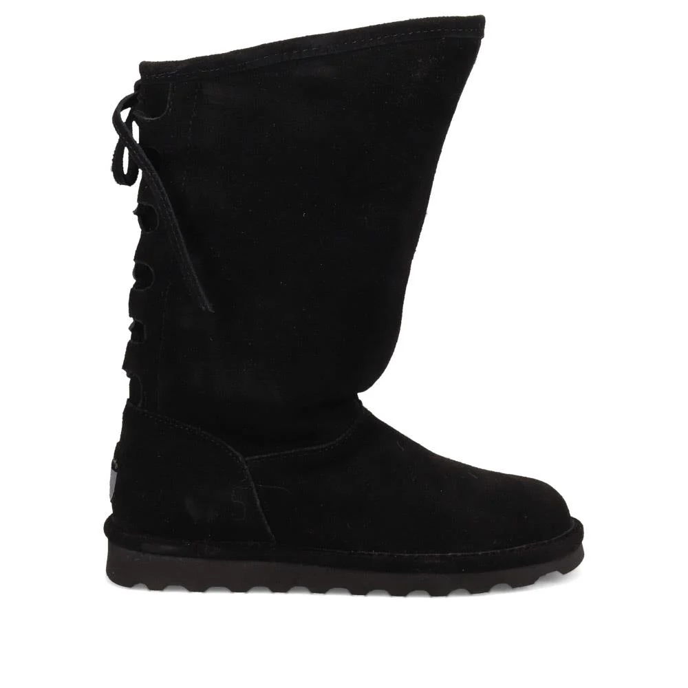 Rear-Laced Sheepskin Leather Boots - EDNB40064 / 326 905 - Black - Image 2
