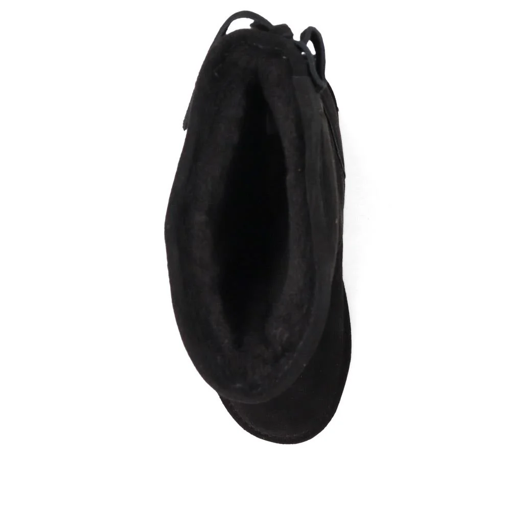 Rear-Laced Sheepskin Leather Boots - EDNB40064 / 326 905 - Black - Image 5