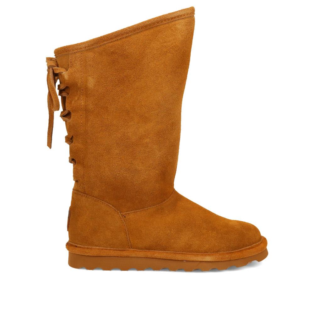 Rear-Laced Sheepskin Leather Boots - EDNB40064 / 326 905 - Chestnut - Image 2