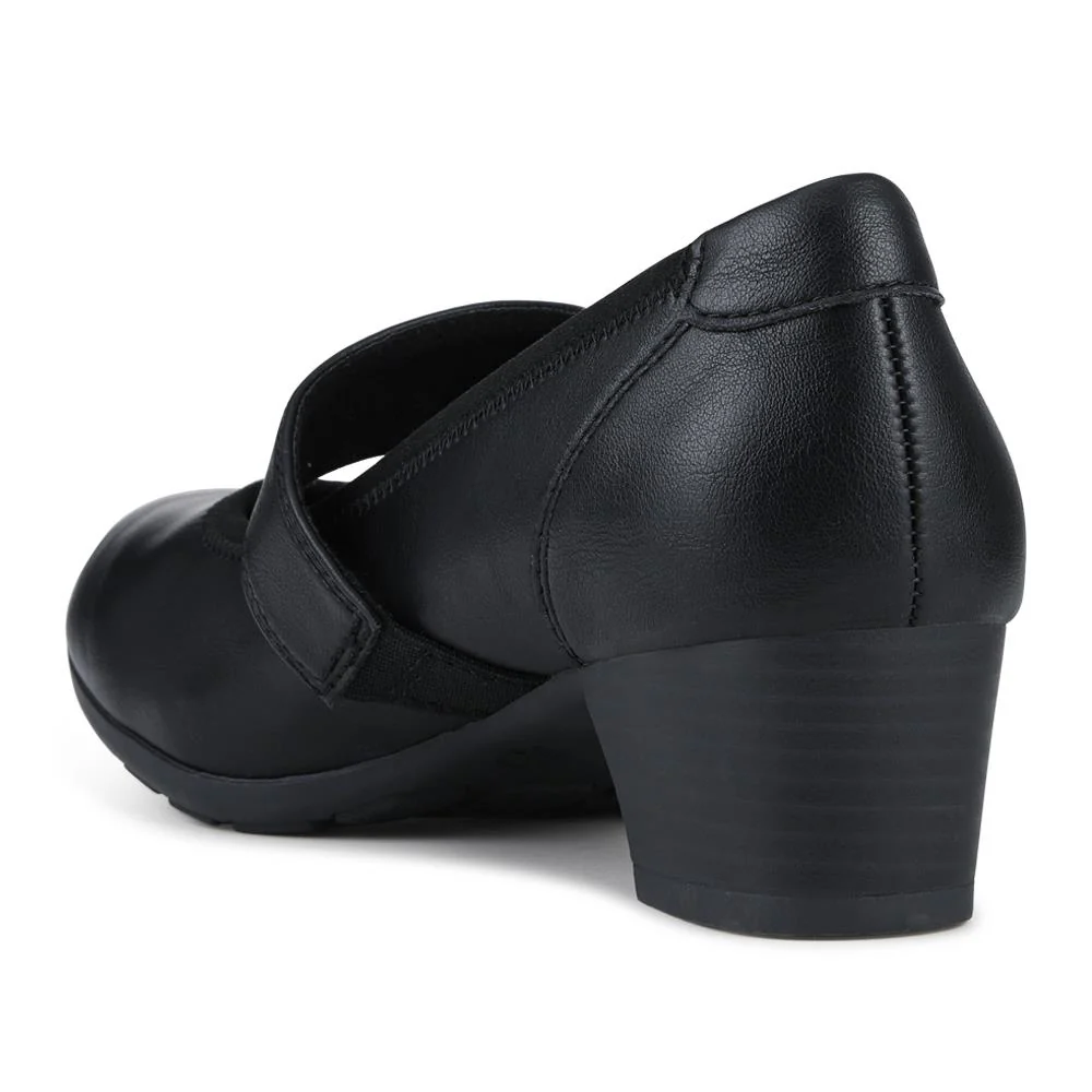 Relife Block Heel Touch Fasten Mary Janes - RELIF42010 / 327 919 - Black - Image 3