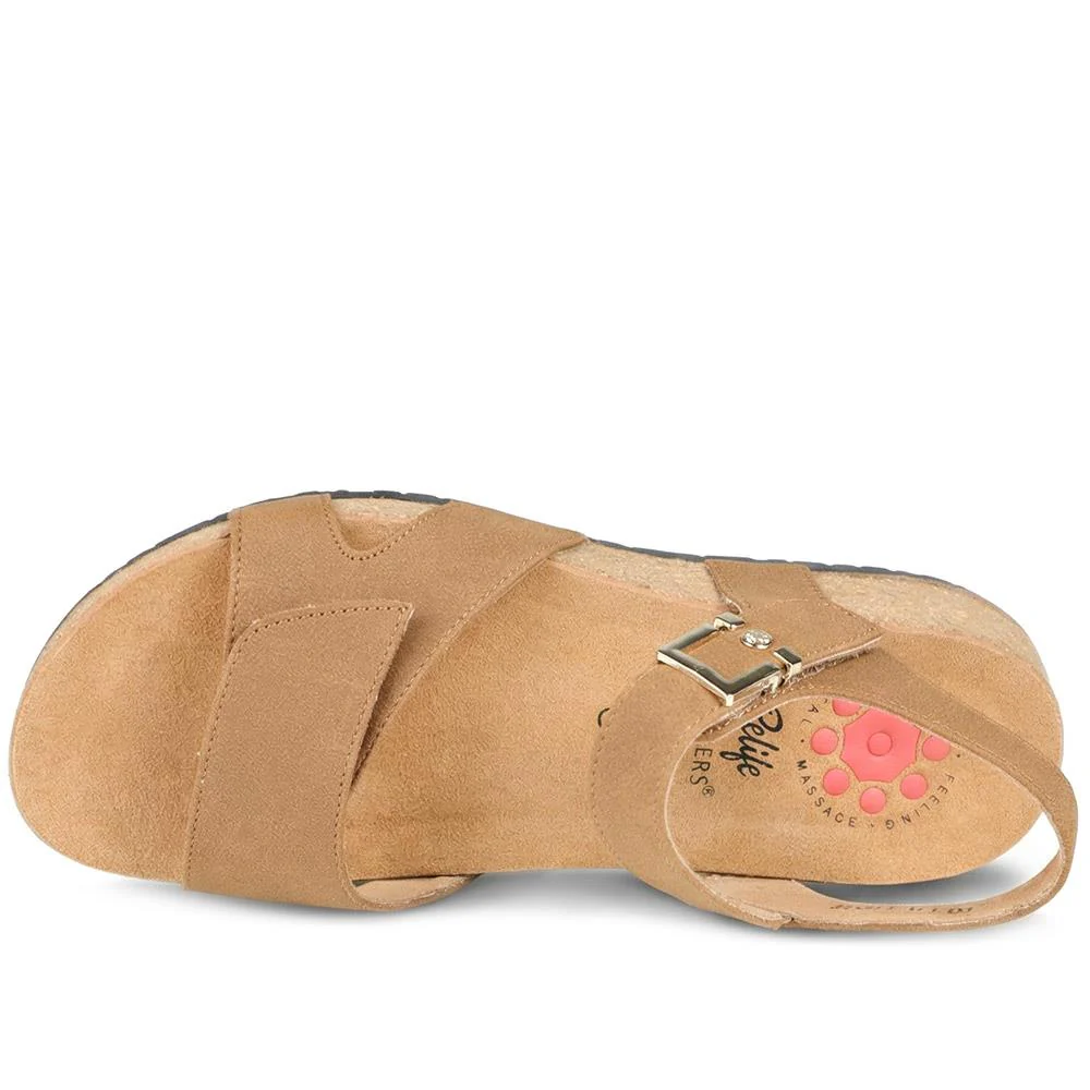 Relife Buckle & Adjustable Fasten Sandals - RELIF43002 / 328 891 - Tan - Image 4