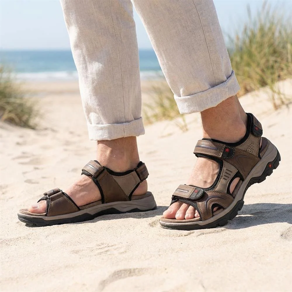 Relife Extra Wide Triple Fasten Sandals - RELIF43010 / 328 927 - Brown - Image 2