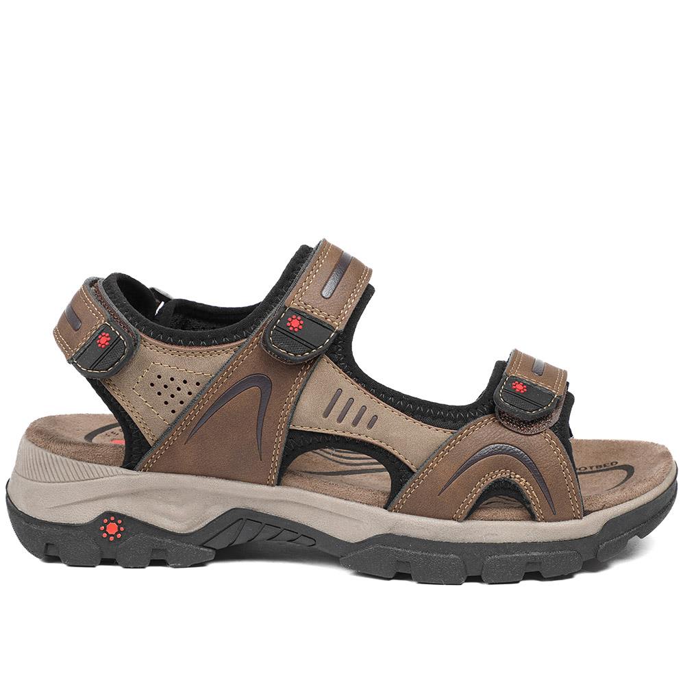 Relife Extra Wide Triple Fasten Sandals - RELIF43010 / 328 927 - Brown - Image 3