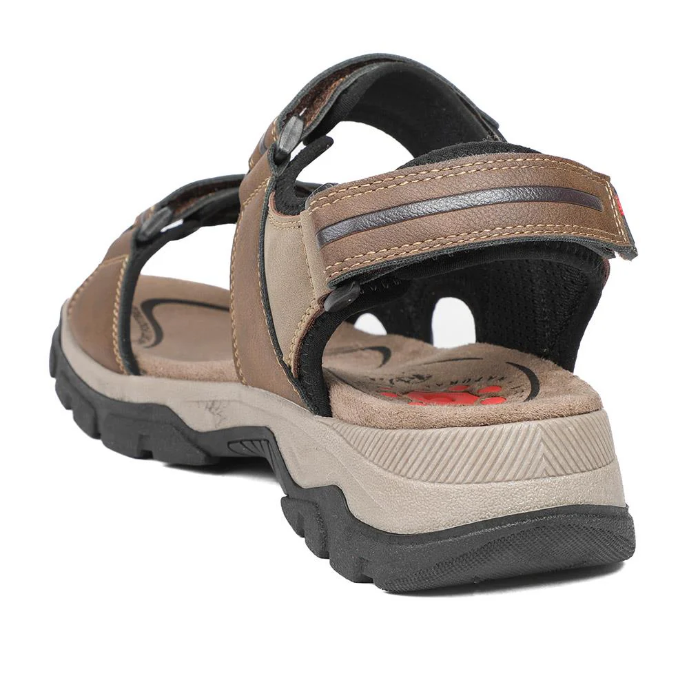 Relife Extra Wide Triple Fasten Sandals - RELIF43010 / 328 927 - Brown - Image 4