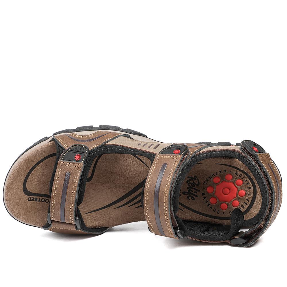 Relife Extra Wide Triple Fasten Sandals - RELIF43010 / 328 927 - Brown - Image 5