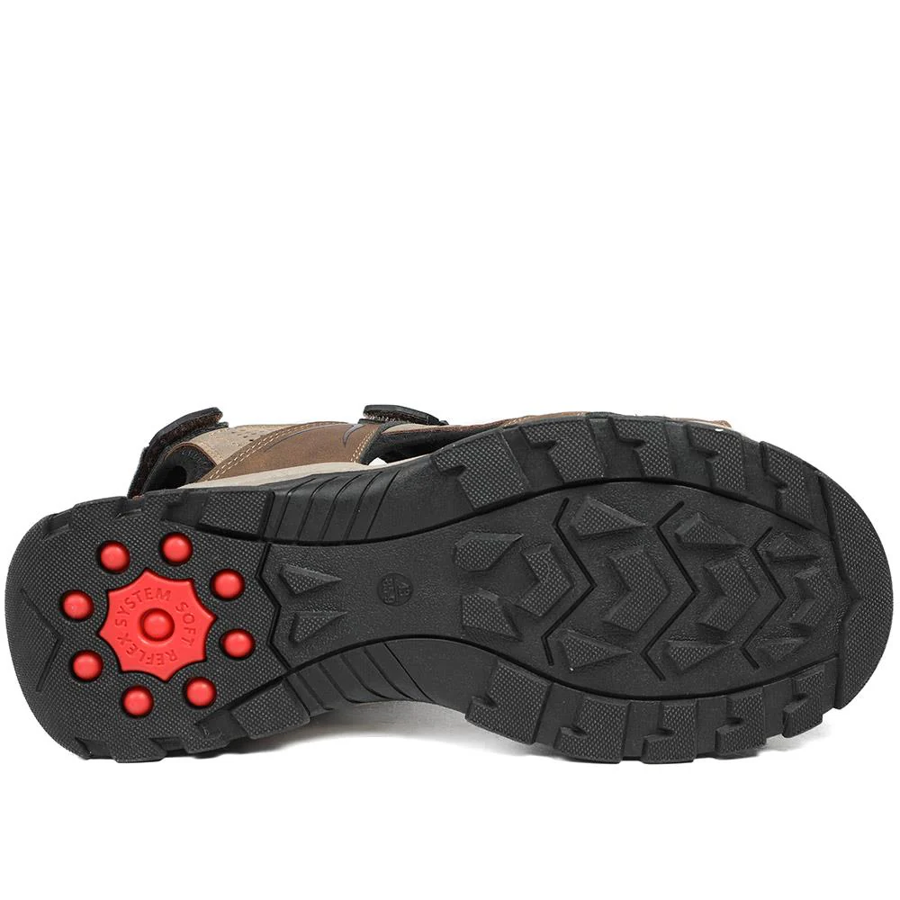 Relife Extra Wide Triple Fasten Sandals - RELIF43010 / 328 927 - Brown - Image 6