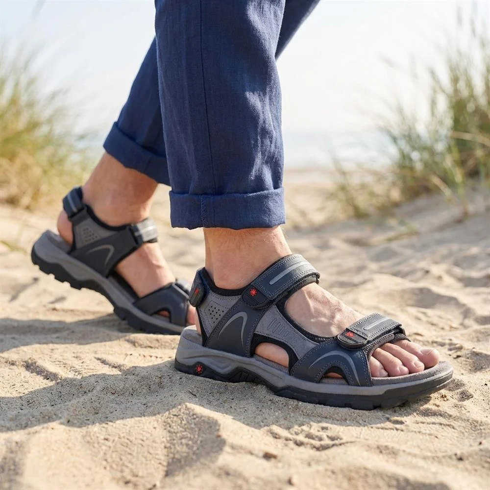 Relife Extra Wide Triple Fasten Sandals - RELIF43010 / 328 927 - Navy - Image 2
