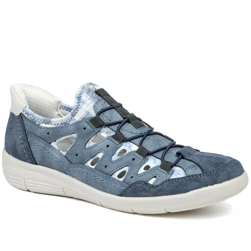 Relife Wide Fit Bungee Lace Slip On Shoes - RELIF43006 / 328 877 - Blue
