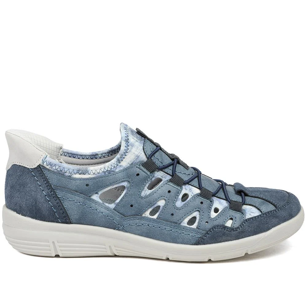 Relife Wide Fit Bungee Lace Slip On Shoes - RELIF43006 / 328 877 - Blue - Image 3