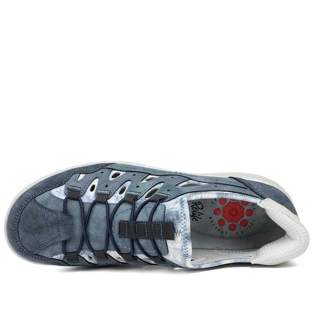 Relife Wide Fit Bungee Lace Slip On Shoes - RELIF43006 / 328 877 - Blue - Image 5