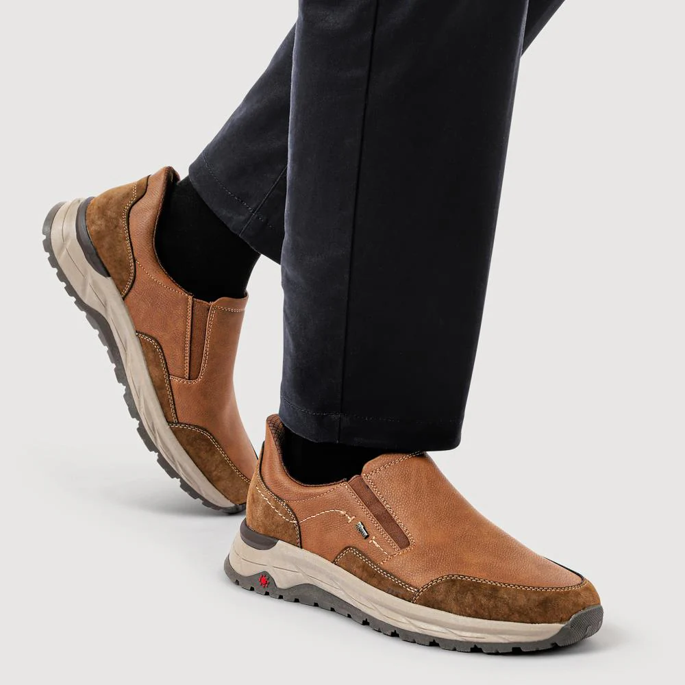 Relife Wide Fit Elasticated Slip-On Shoes - RELIF42001 / 327 807 - Cognac - Image 5