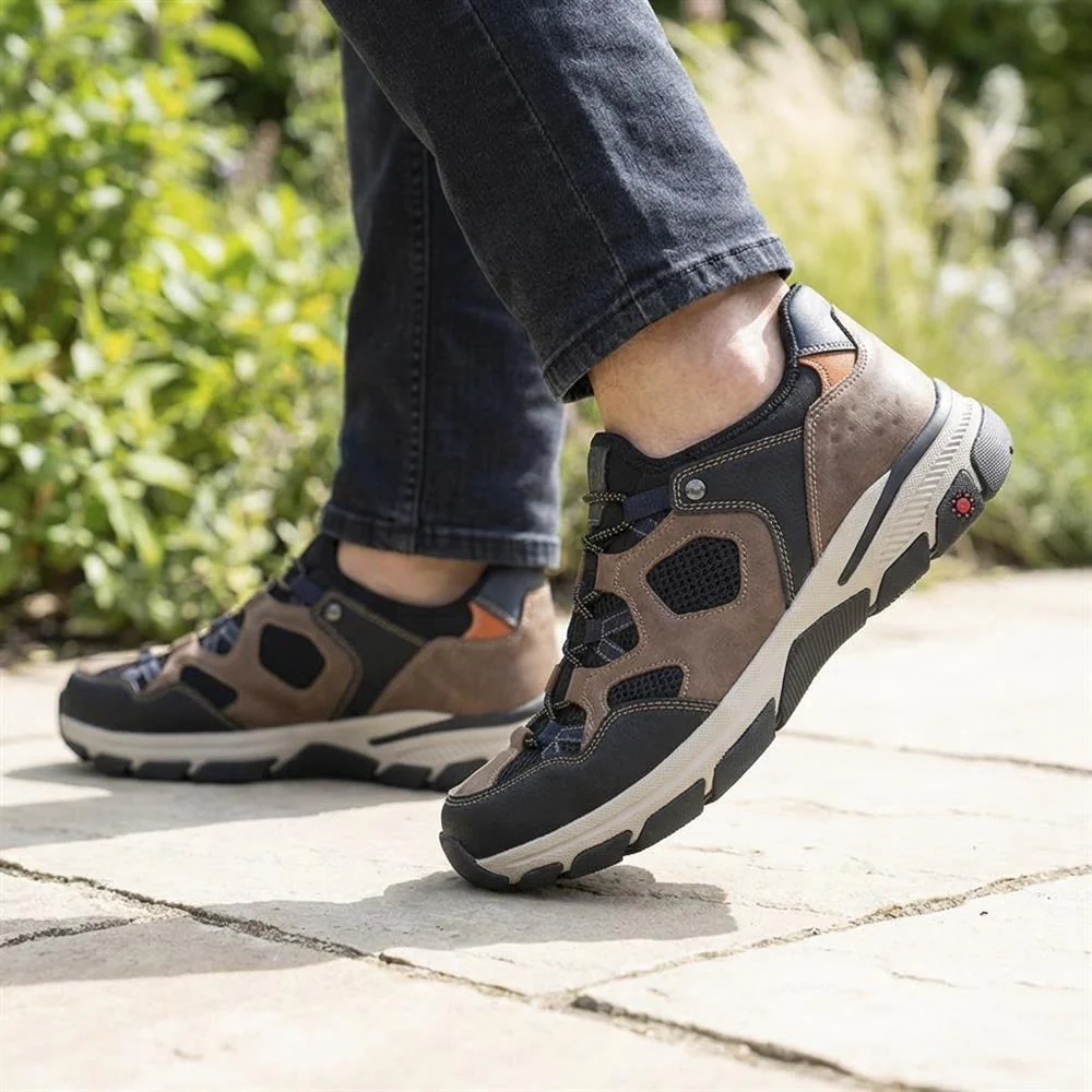 Relife Wide Fit Rugged Slip On Shoes - RELIF43009 / 329 178 - Brown - Image 2