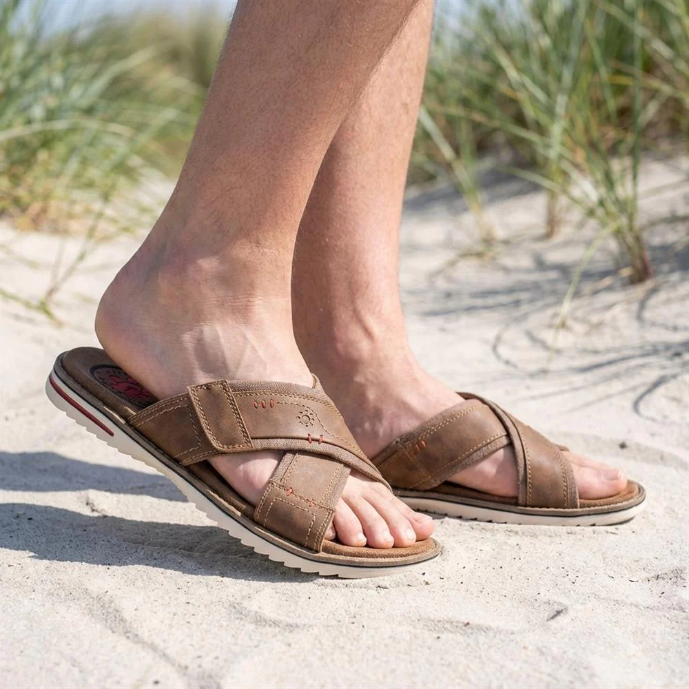 Relife Wide Fit Slip On Sandals - RELIF43011 / 328 926 - Brown - Image 2