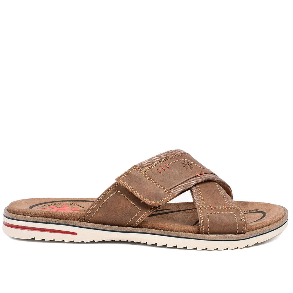 Relife Wide Fit Slip On Sandals - RELIF43011 / 328 926 - Brown - Image 3