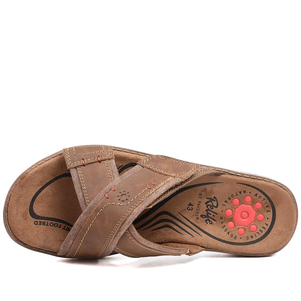 Relife Wide Fit Slip On Sandals - RELIF43011 / 328 926 - Brown - Image 5