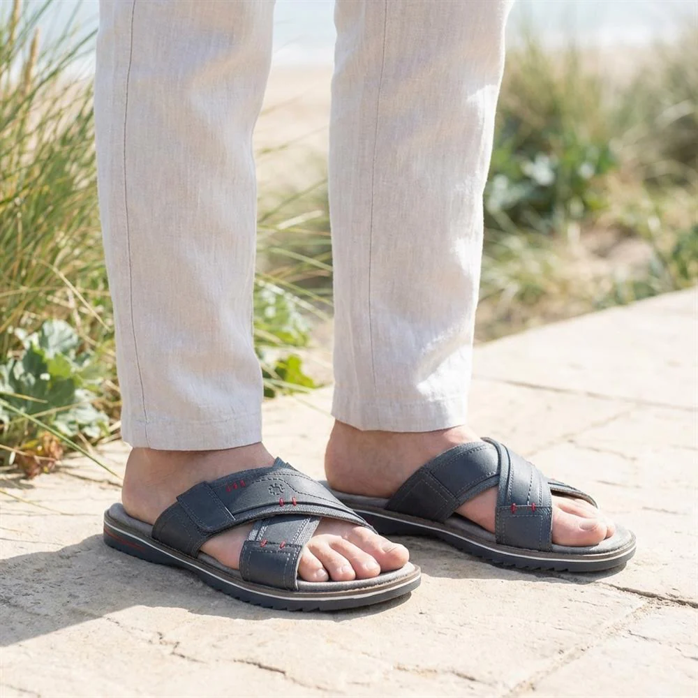 Relife Wide Fit Slip On Sandals - RELIF43011 / 328 926 - Navy - Image 2
