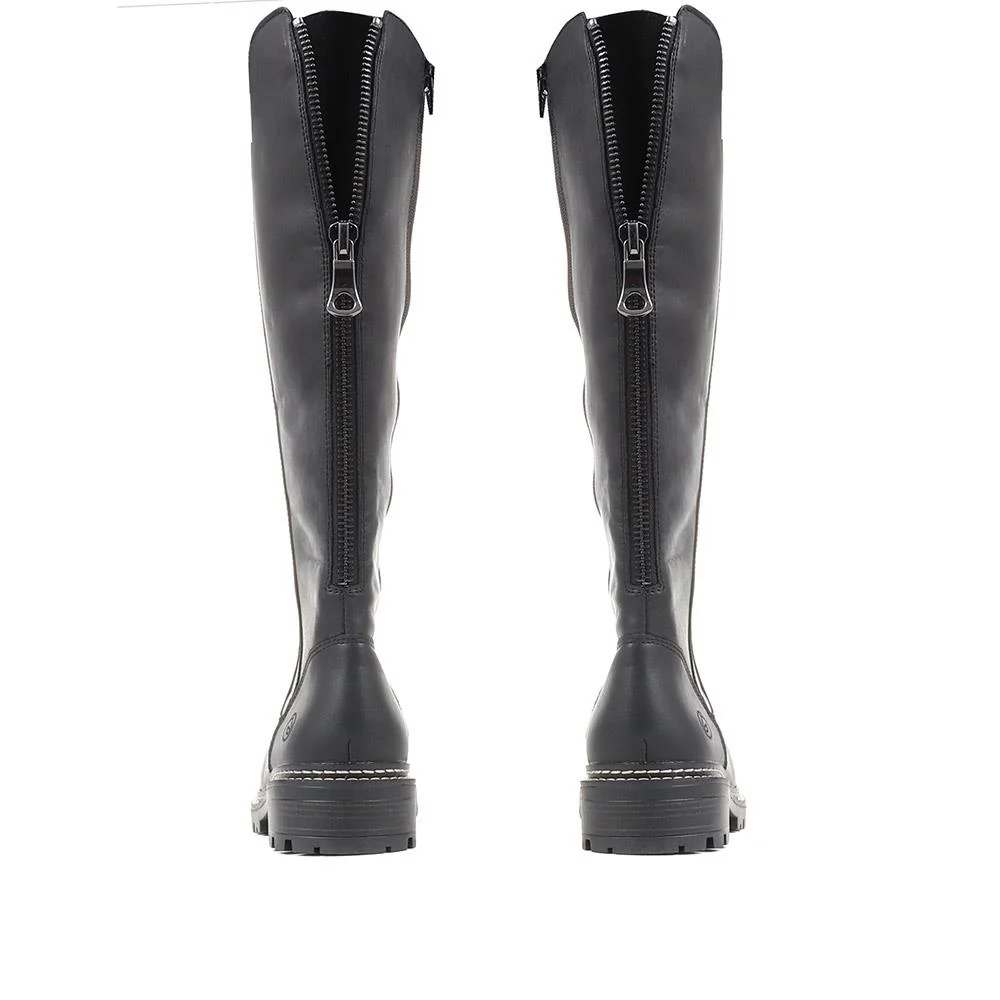 Remonte Dorndorf Leather Long Boots - DRS36509 / 322 972 - Black - Image 3