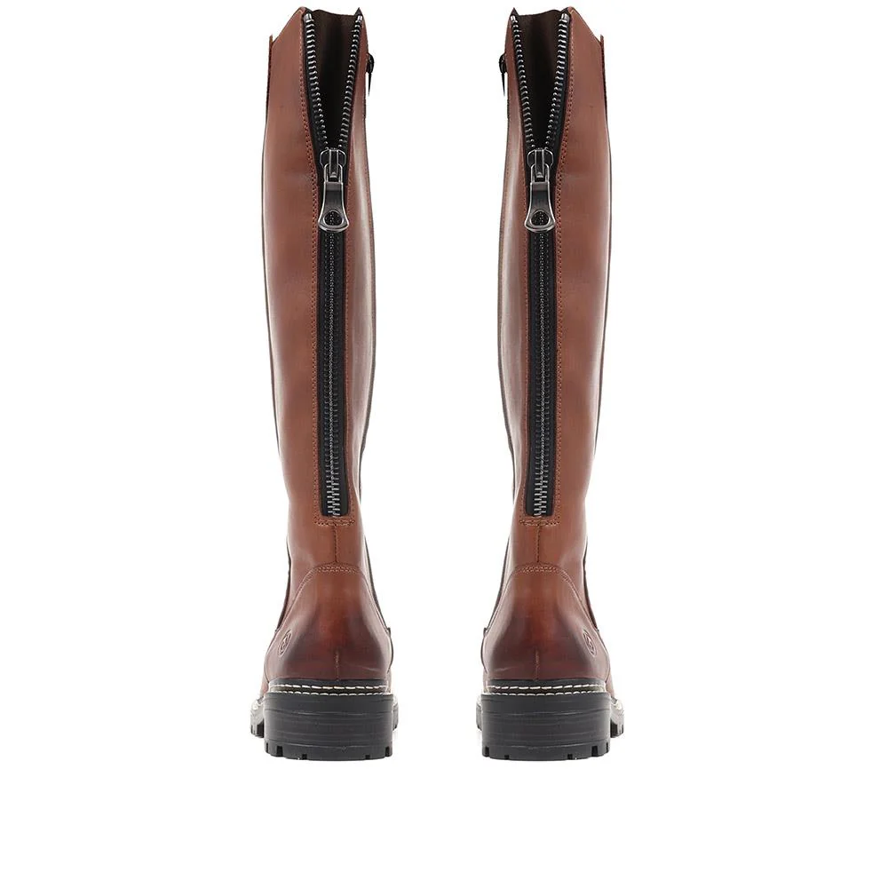 Remonte Dorndorf Leather Long Boots - DRS36509 / 322 972 - Tan - Image 3