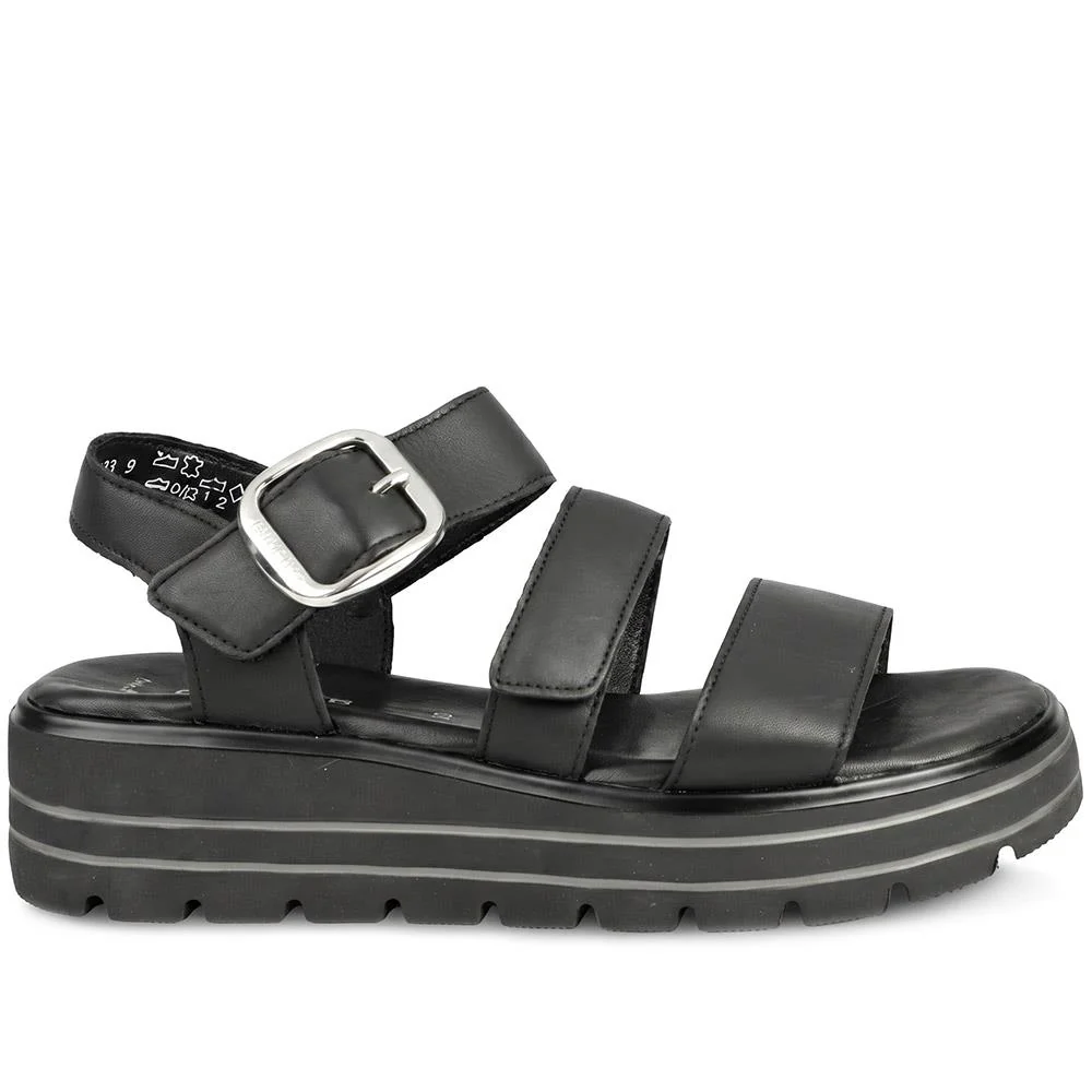 Remonte Leather Bibar Flatform Sandals - DRS43510 / 329 295 - Black - Image 2