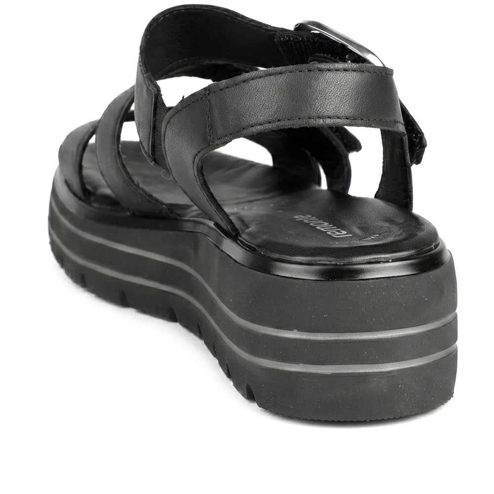 Remonte Leather Bibar Flatform Sandals - DRS43510 / 329 295 - Black - Image 3