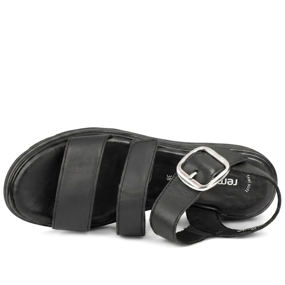 Remonte Leather Bibar Flatform Sandals - DRS43510 / 329 295 - Black - Image 4