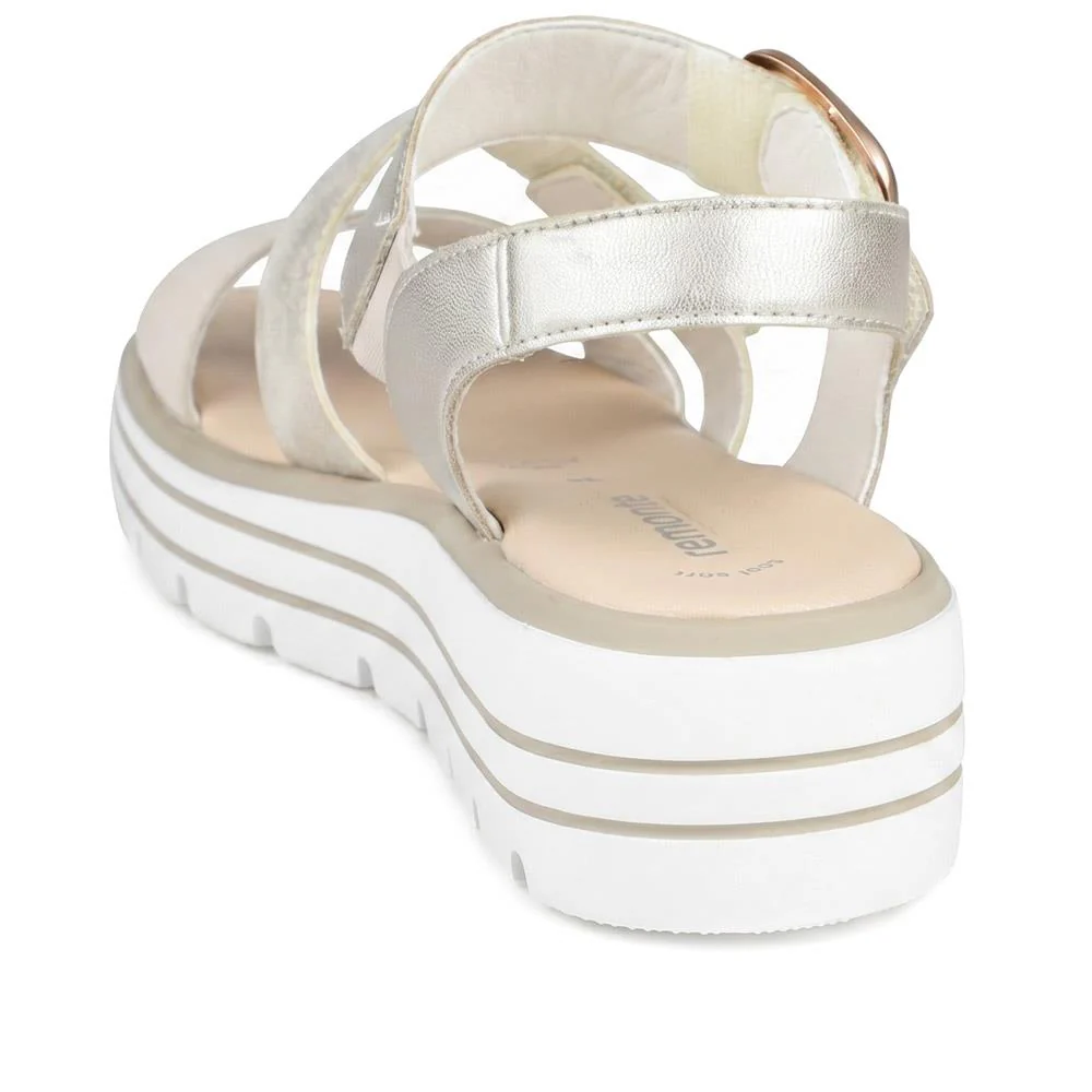 Remonte Leather Bibar Flatform Sandals - DRS43510 / 329 295 - Metallic - Image 3