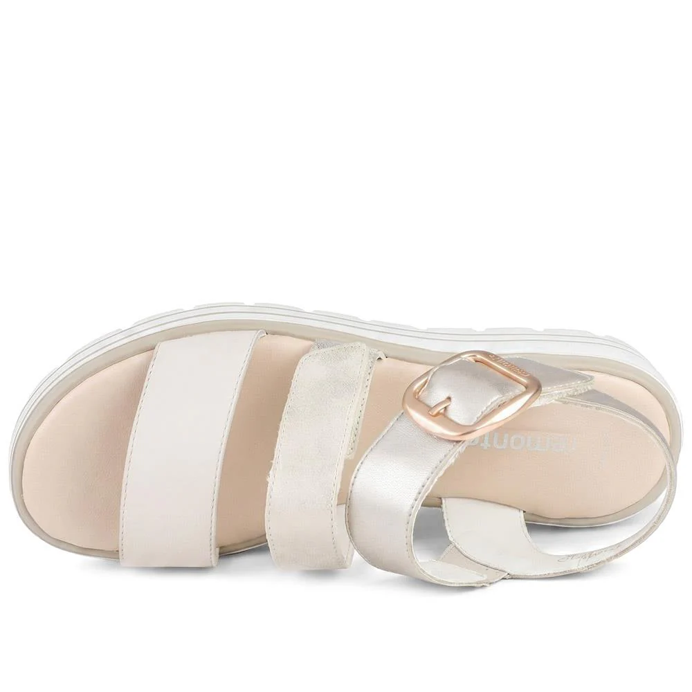 Remonte Leather Bibar Flatform Sandals - DRS43510 / 329 295 - Metallic - Image 4