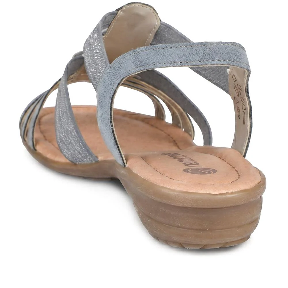Remonte Leather Elastic Fit Sandals - DRS43513 / 329 371 - Blue - Image 3