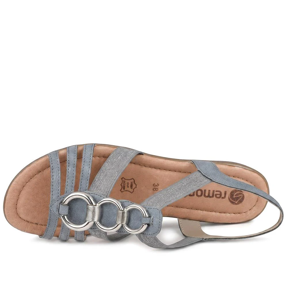 Remonte Leather Elastic Fit Sandals - DRS43513 / 329 371 - Blue - Image 4