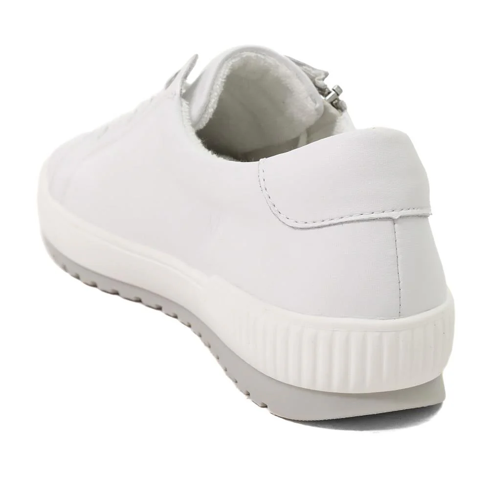 Remonte Leather Shower Resistant Trainers - DRS43504 / 328 687 - White - Image 4