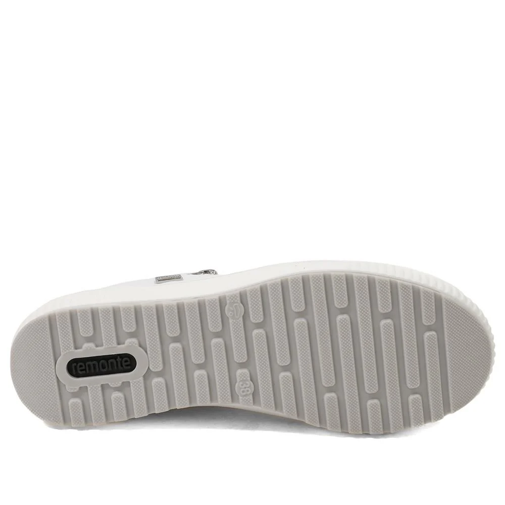 Remonte Leather Shower Resistant Trainers - DRS43504 / 328 687 - White - Image 6