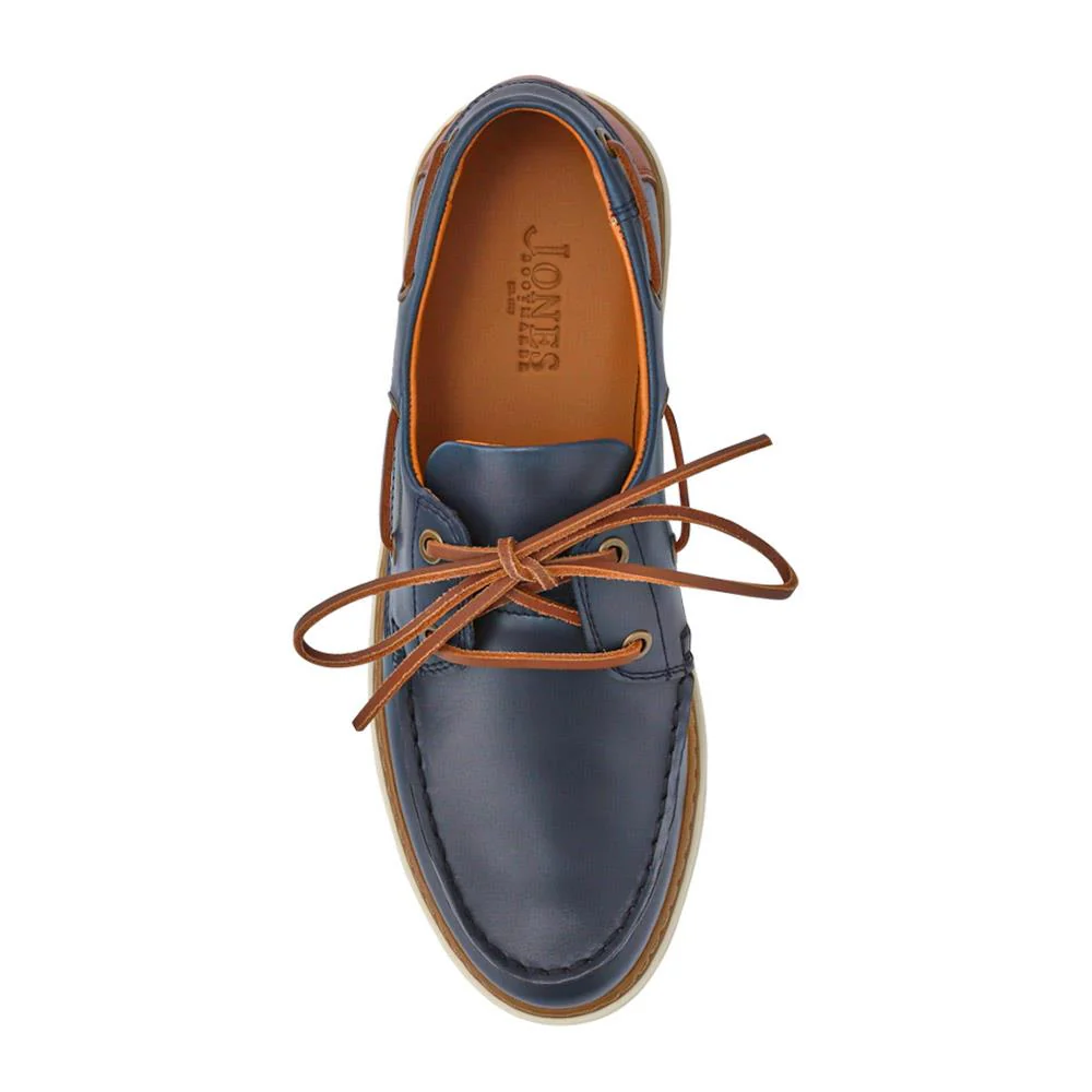 Rhodes Leather Boat Shoes - RHODES / 327 429 - Navy - Image 4