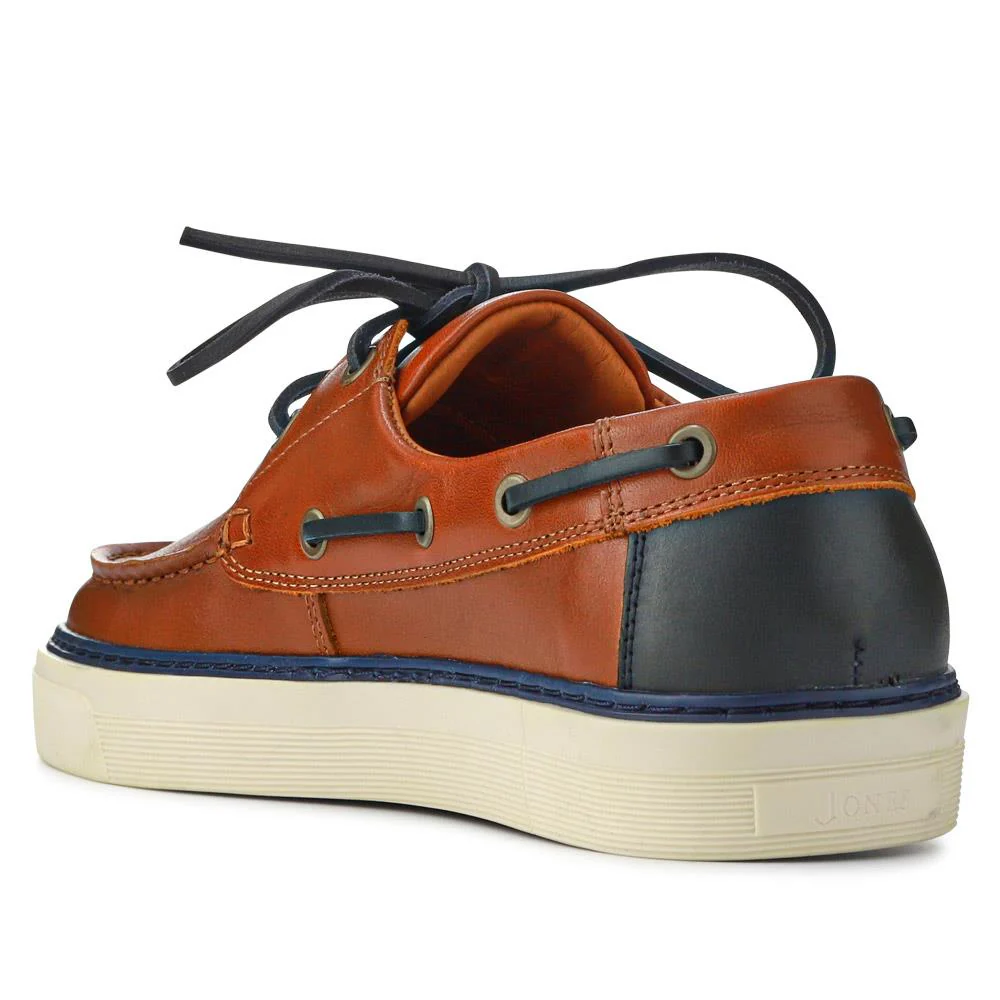 Rhodes Leather Boat Shoes - RHODES / 327 429 - Tan - Image 3