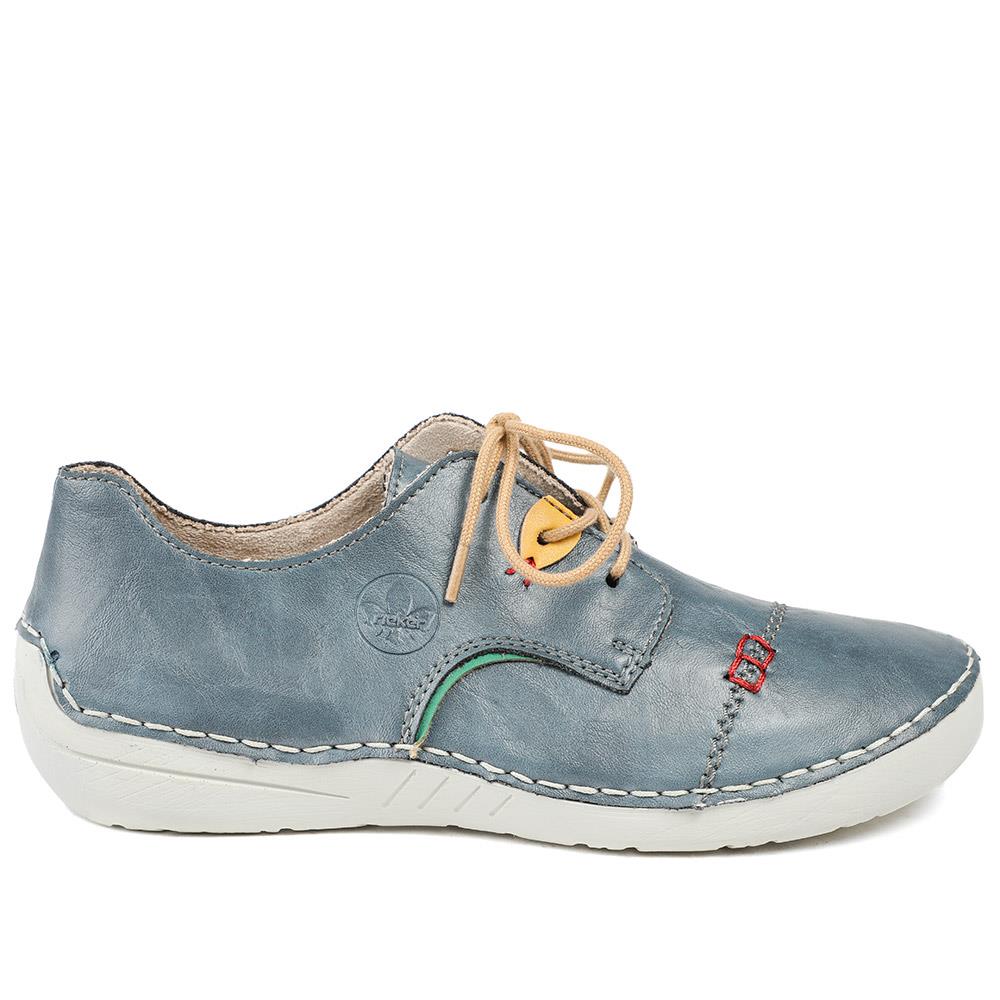 Rieker Angela Lace Up Shoes - RKR43522 / 328 769 - Denim - Image 3