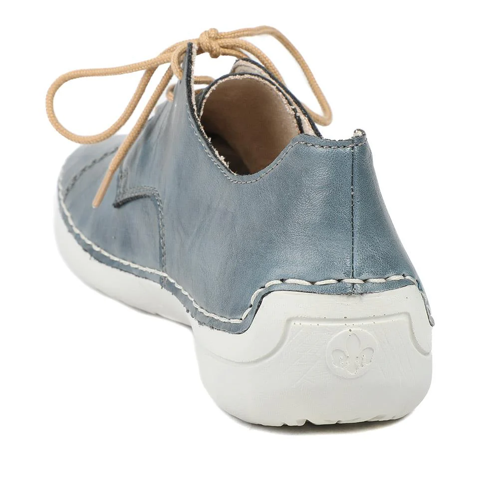 Rieker Angela Lace Up Shoes - RKR43522 / 328 769 - Denim - Image 4