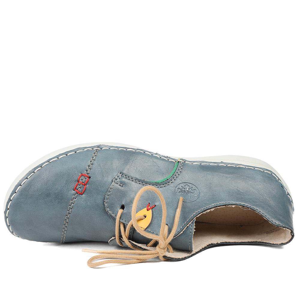 Rieker Angela Lace Up Shoes - RKR43522 / 328 769 - Denim - Image 5