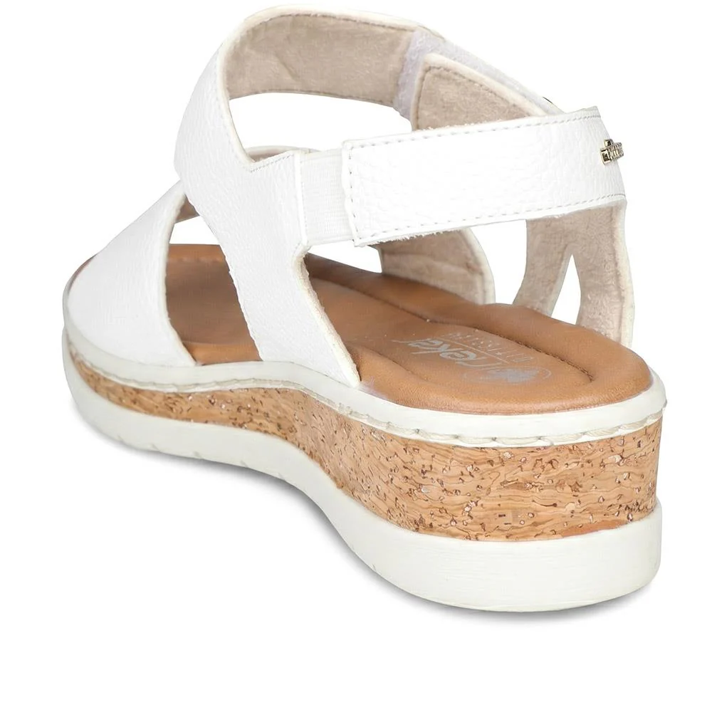 Rieker Antistress Adjustable Fasten Sandals - RKR43578 / 329 209 - White - Image 3