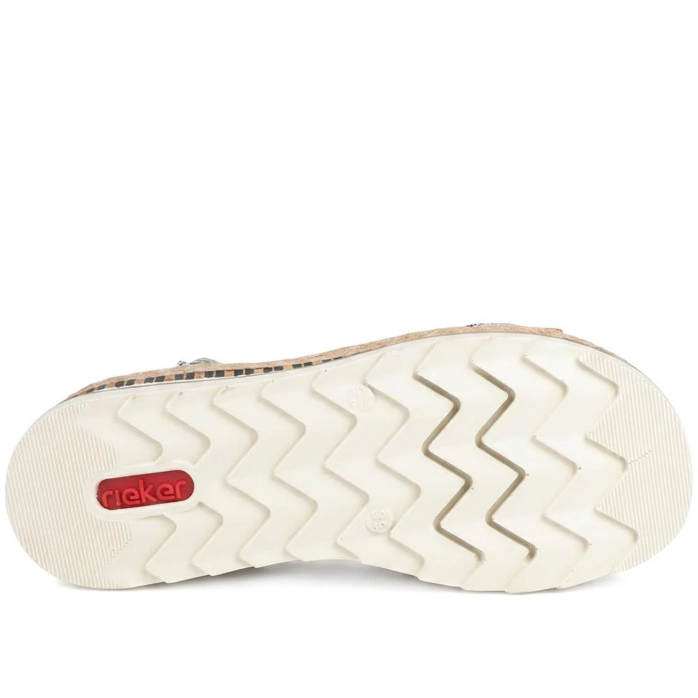 Rieker Antistress Platform Sandals - RKR43582 / 329 451 - Beige Multi - Image 6