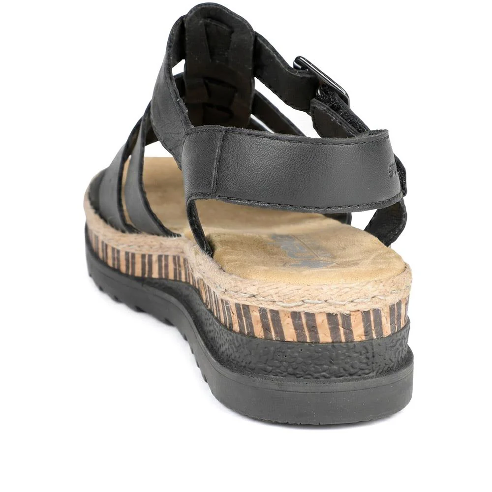 Rieker Antistress Platform Sandals - RKR43582 / 329 451 - Black - Image 4