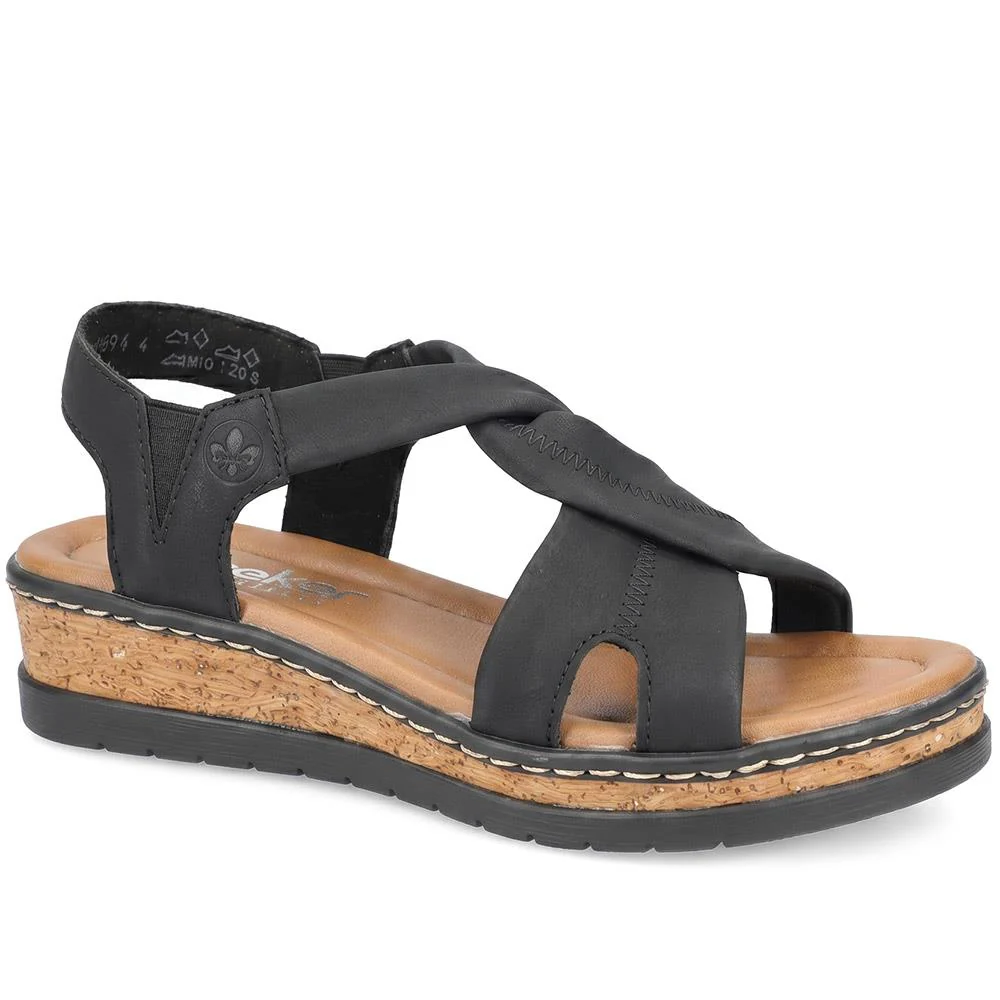 Rieker Antistress Twisted Upper Sandals - RKR43579 / 329 210 - Black