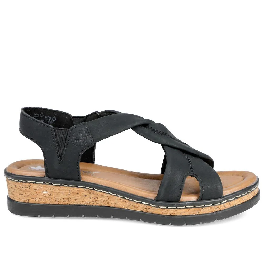Rieker Antistress Twisted Upper Sandals - RKR43579 / 329 210 - Black - Image 2