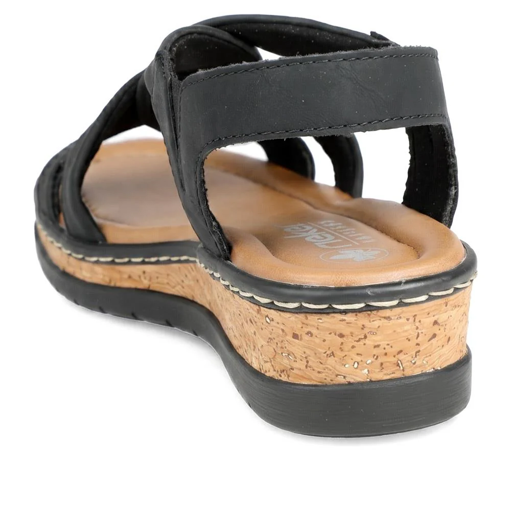 Rieker Antistress Twisted Upper Sandals - RKR43579 / 329 210 - Black - Image 3