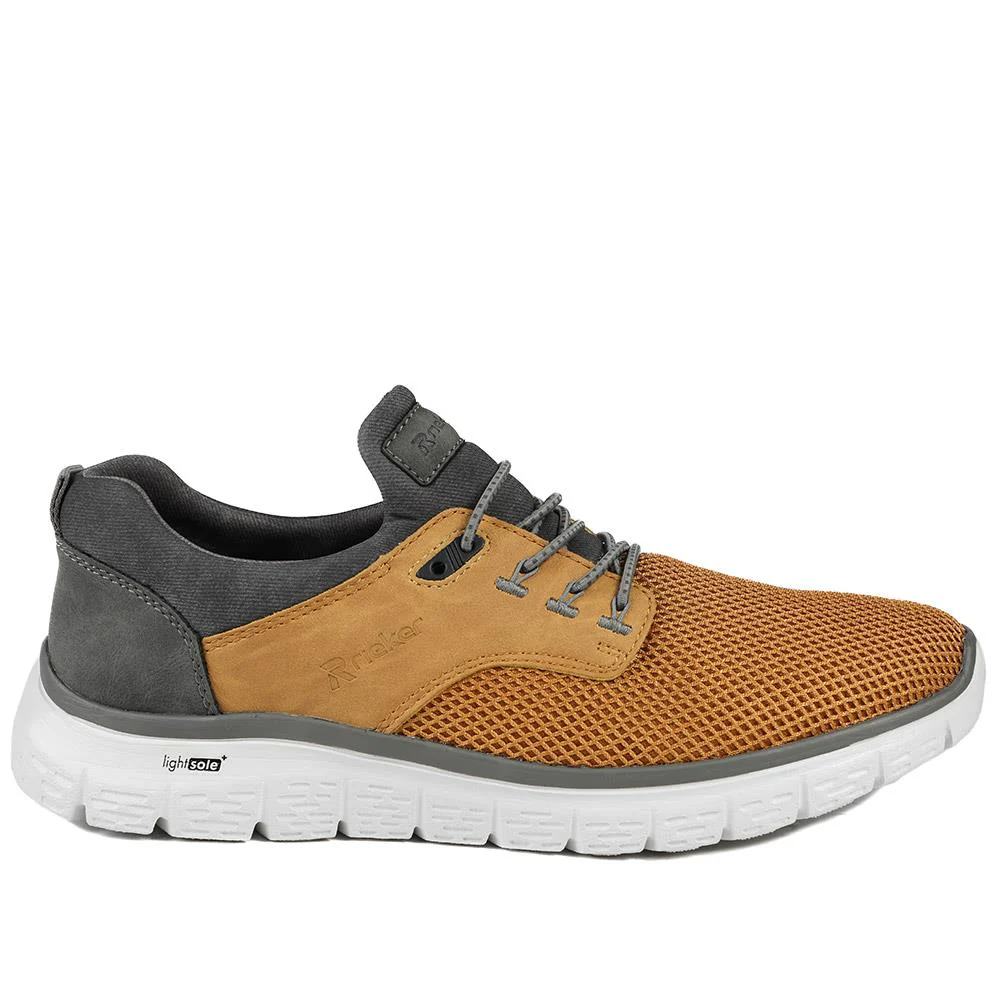 Rieker Breathable Bungee Lace Trainers - RKR43570 / 328 775 - Yellow - Image 3