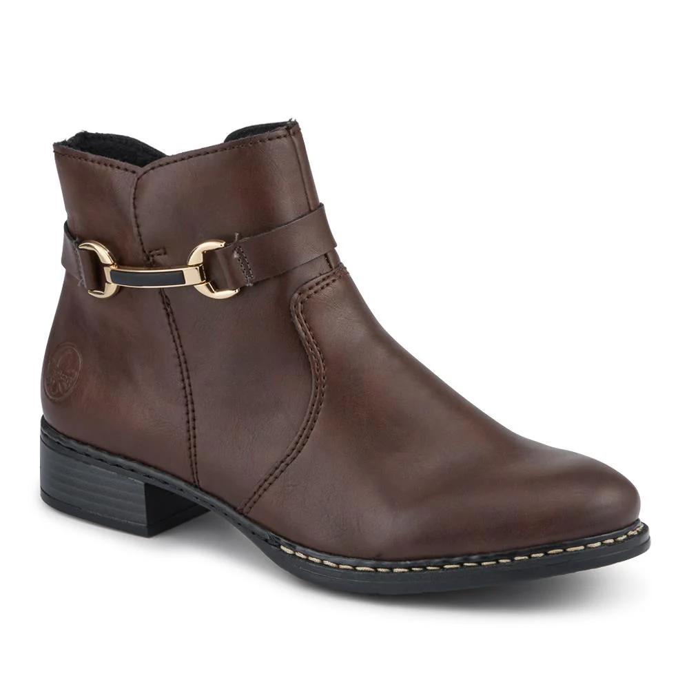 Rieker Buckle-Detail Flat-Heeled Ankle Boots - RKR42511 / 327 797