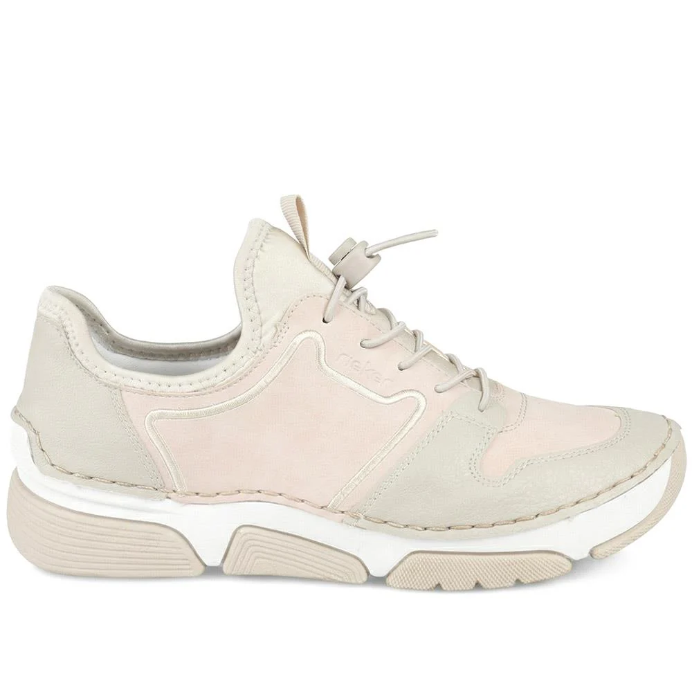 Rieker Bungee Lace City Trainers - RKR43529 / 328 780 - Beige - Image 2