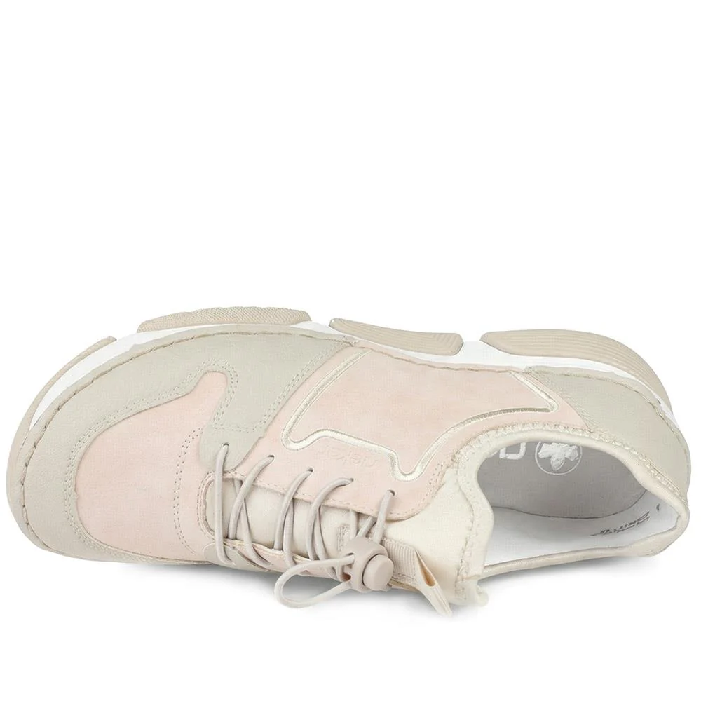 Rieker Bungee Lace City Trainers - RKR43529 / 328 780 - Beige - Image 4